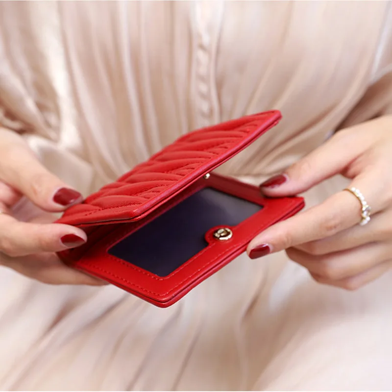 Женский короткий кошелек из натуральной кожи с держателем для карт портмоне