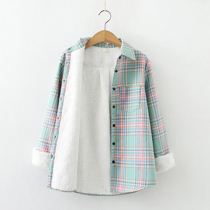 Рубашка женская Вельветовая зимняя осенняя розовая свободная - купить по