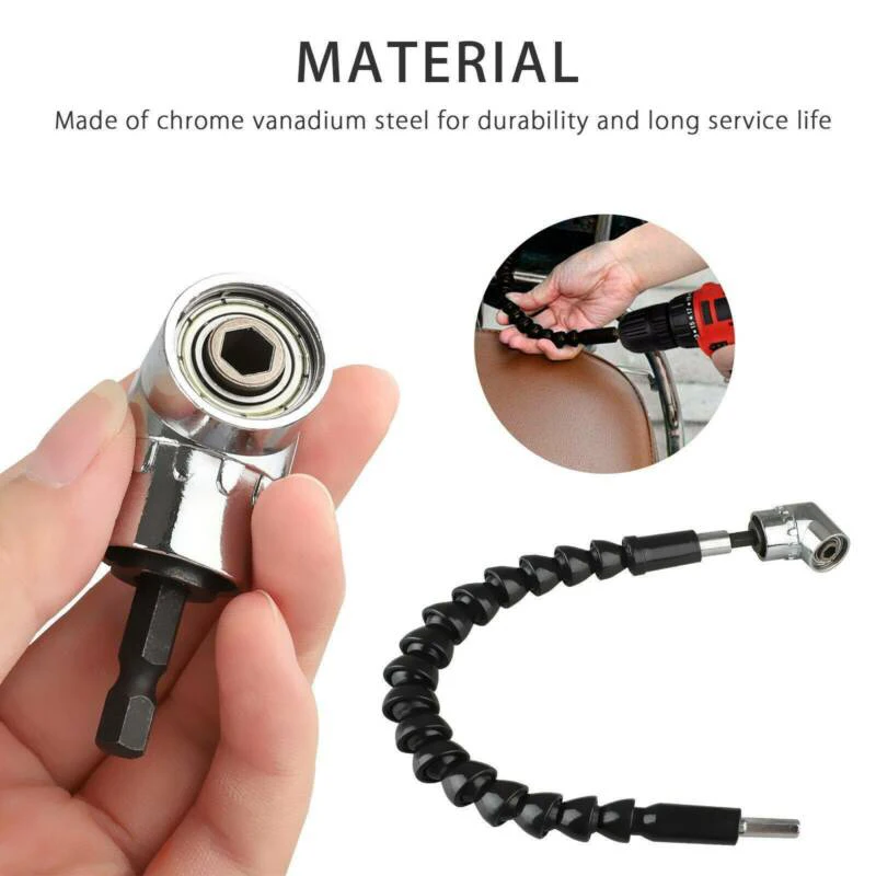 

Right Angle Drill Bit+105 Flexible Angle Extension Bit Shaft Screwdriver Bit