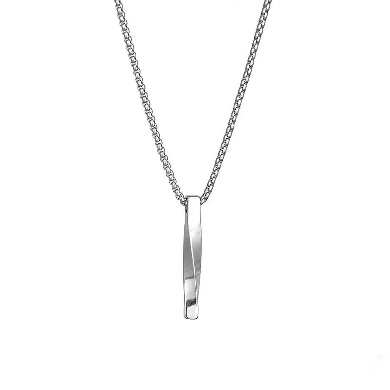 

Men Rectangle Pendant Necklace Men Trendy Simple Stainless Steel Chain Men Women Simple Long Chain Necklace Jewelry Gifts
