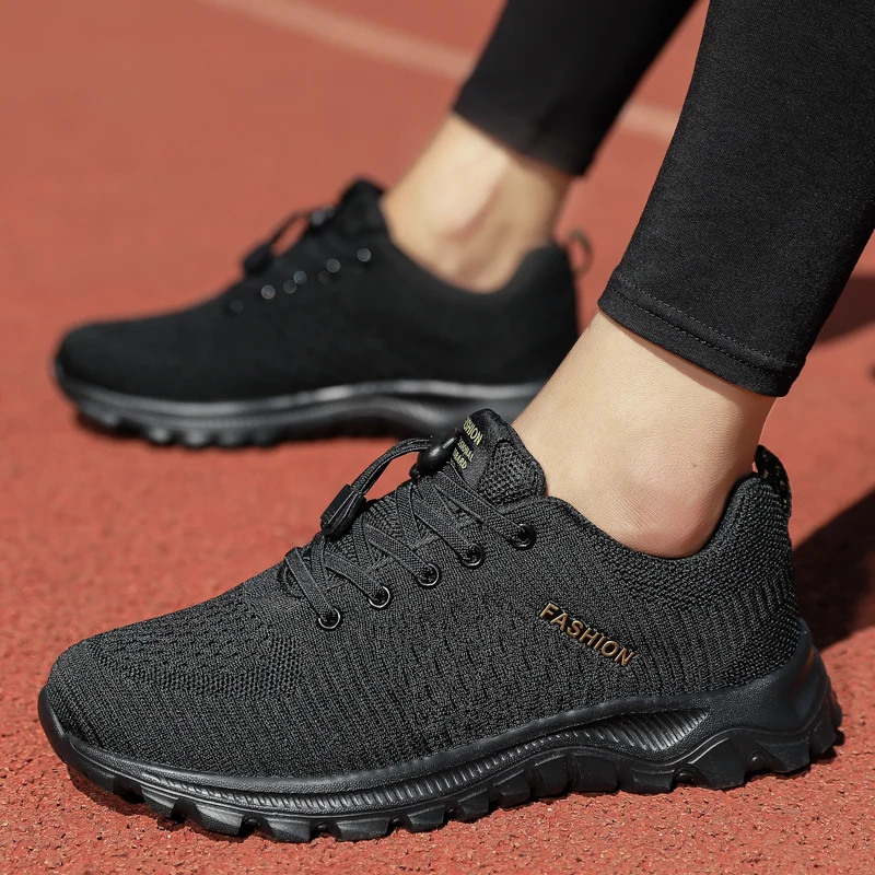 

New Mesh Men Shoes Breathable White Mens Sneakers Trendy Lace-Up Lightweight Black Walking Man Tenis Shoe Zapatillas Hombre