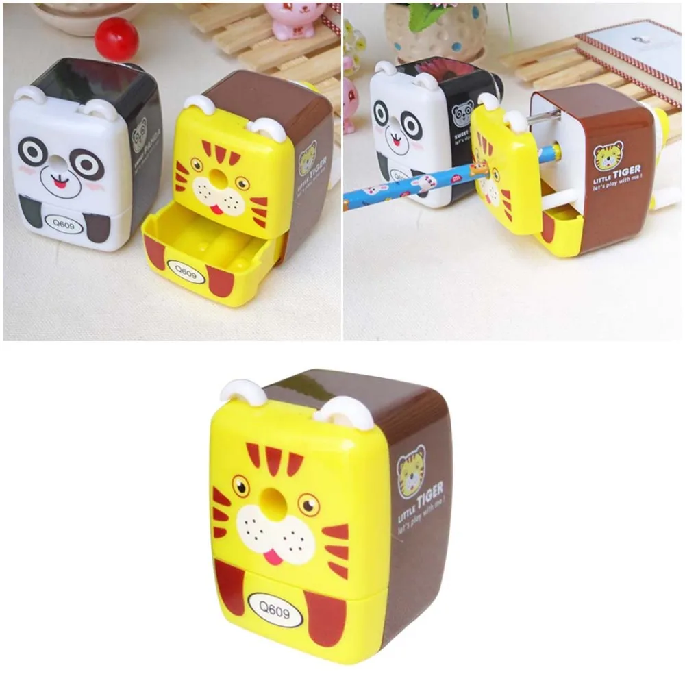 

1pc Cartoon Sharpener Pencil Sharpener Students Stationery Supplies for Kids Children (Random Pattern of Panda or Tiger)