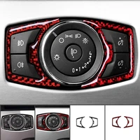 carbon fiber for ford mustang 2015 2019 car accessories interior headlight switch button decoration decals cover trim stickers