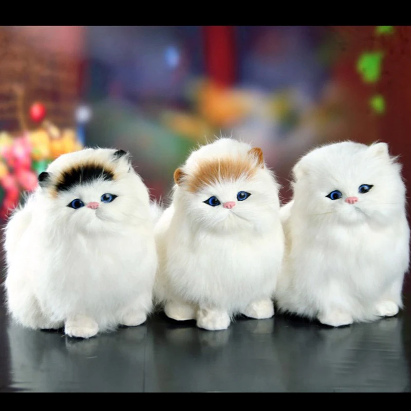 Simulation plush cat crouching animal models handmade realistic cat dolls children plush toys home decoration Will make a sound