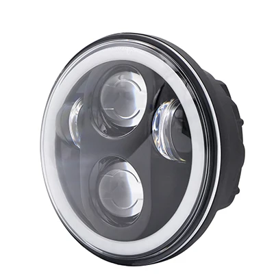 Черный JAER 5-3/4 дюймов Светодиодные мотоциклетные фары 40 Вт RGB Phare Farol Moto для Harley Sportster Iron 883 1200 Dyna Street Bob противотуманные фары - Цвет: Черный