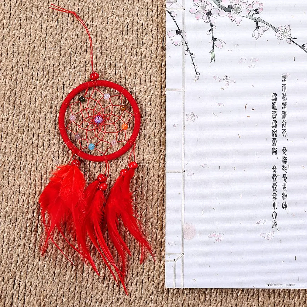 

Dream Catcher Accessories Feather Pendant Decoration Ornament CircularBlueOC-2008