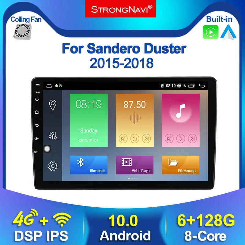 Автомобильный мультимедийный плеер Android 10 6 + 128G 1280*720 IPS DSP для Dacia Sandero Duster Renault Captur