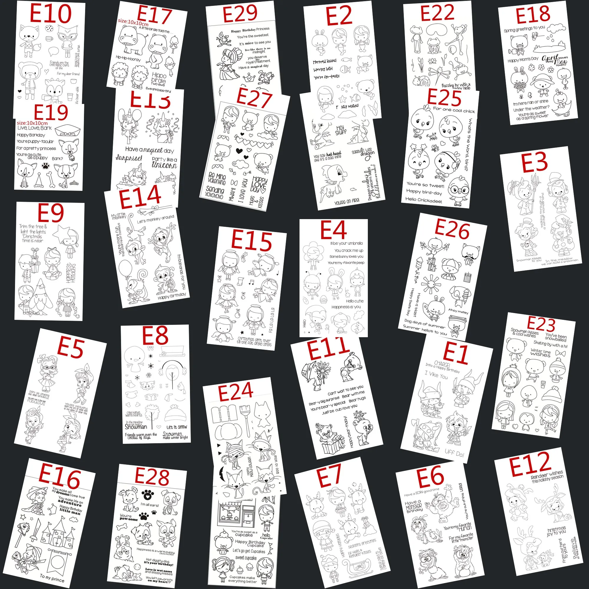 

girl boy animal clear stamps and metal cutting dies