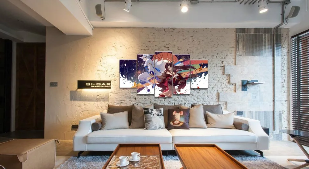 

5 Panel Winter Kimono Akagi Azur Lane Game Poster Canvas Printed Painting For Living Room Wall Art Decor Picture Artworks Poster