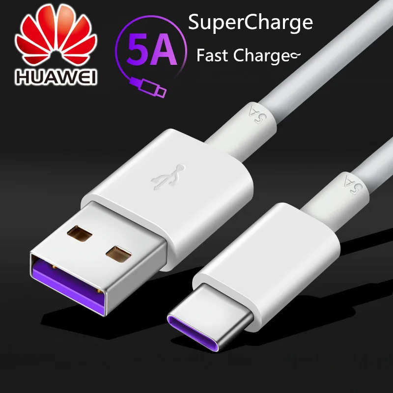 Оригинальный зарядный кабель Huawei 5A USB Тип C шнур для быстрой зарядки и передачи
