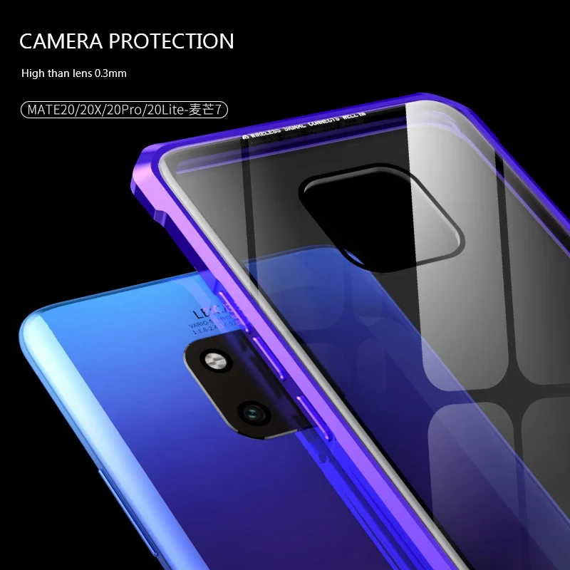 Металлический бампер для Huawei Mate 20 Pro Honor 9X жесткий стеклянный алюминиевый чехол с
