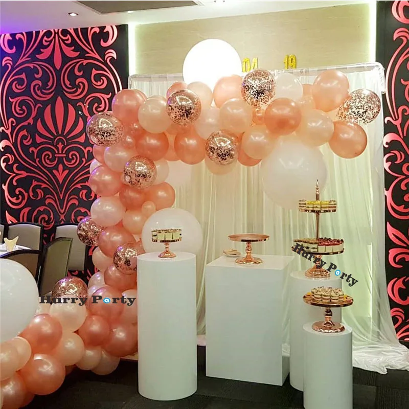 135 шт./компл. розовое золото конфетти латексные воздушные шары гирлянды арка