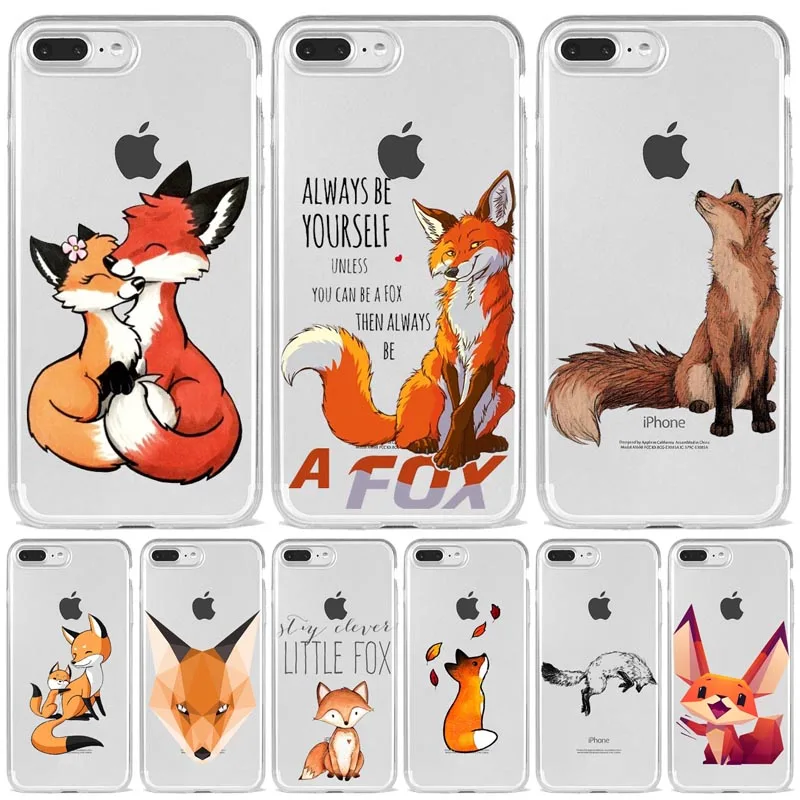 Аниме забавные foxs Милые силиконовый чехол для мобильного телефона iPhone SE 6 7 8 Plus XR XS