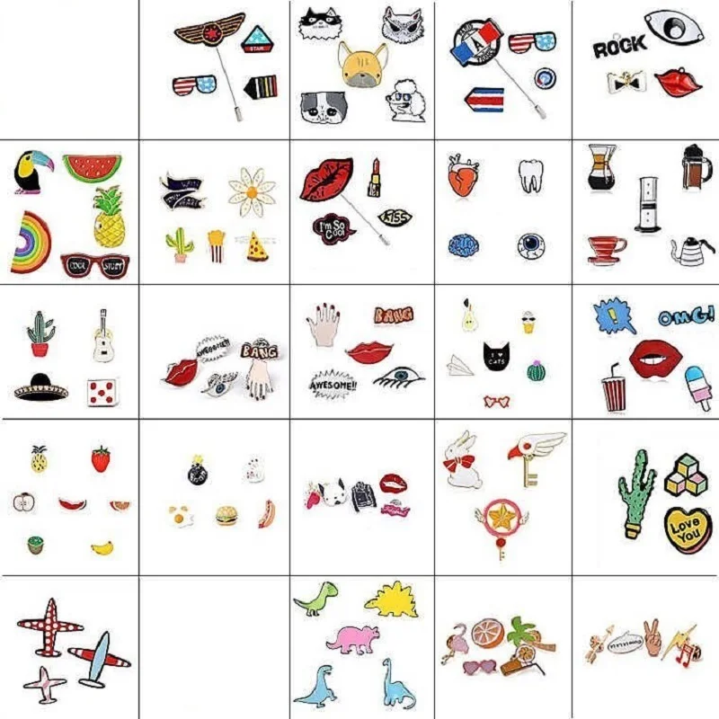 

XEDZ Fashion Women Lapel Pins Collar Pins Enamel Alloy Brooch Jewelry Accessories Cute Cartton Animal Brooches Set Wholesale