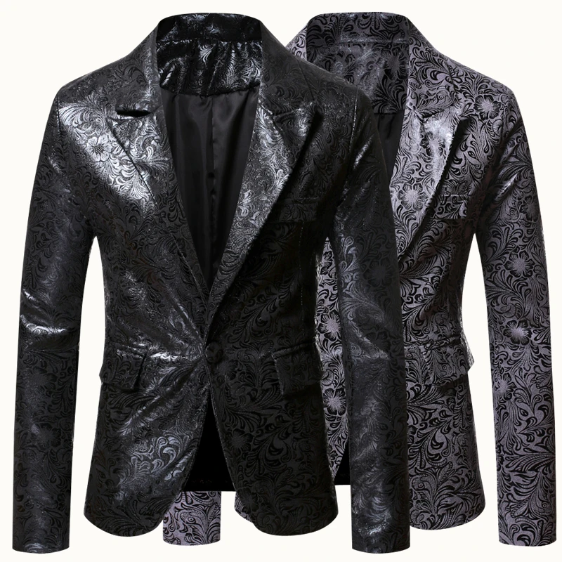 

2021 Brand clothing Fashion Male High quality slim fit Casual leather jacket/Men's retro style leather suit/Blazers Cats S-2XL