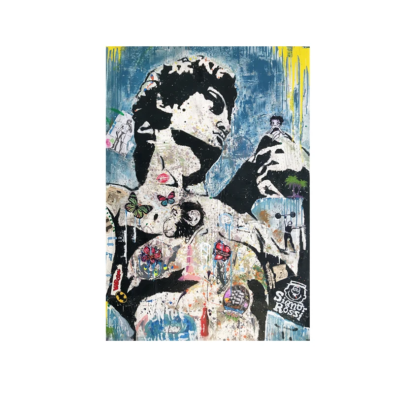 

Abstract Graffiti Canvas Prints David Sculpture Street Art Picture On Wall Decor Statue Cartoon Poster Painting For Living Room