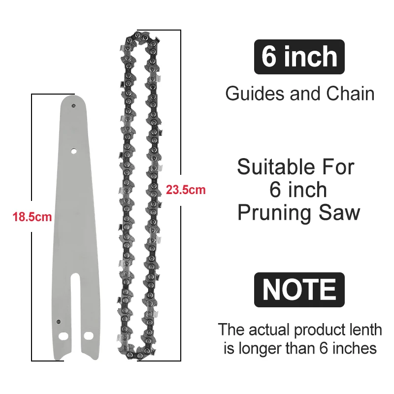 

VVOSAI 4 inch 6 inch Chain Guide Electric Chainsaw Chains and Guide Used For Logging And Pruning Electric Saw Parts Garden Tool