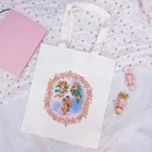 Женская холщовая сумка-мессенджер с тремя милыми маленькими ангелами, новая вместительная летняя сумка, 2019