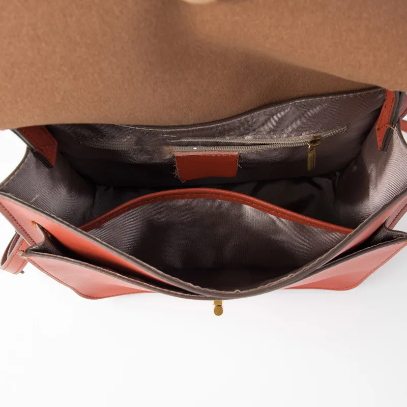 

New Women Retro Genuine Leather Messenger Bags Casual Fashion Coffee Color Cowskin Handbags Lock Latch Bags Free Shipping