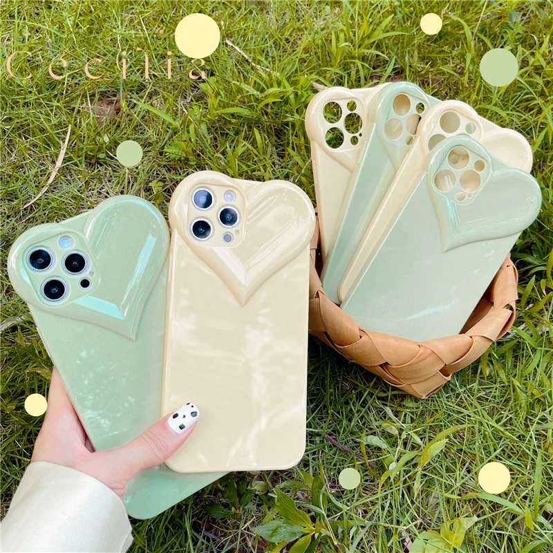 

Fashion Love heart Lens Cute Phone case For iPhone 12 Mini 11 Pro Max XR XS max SE20 7 8 Plus 12 pro X Protective Soft TPU Cover