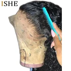 HD невидимые полные кружева парики с детскими волосами глубокие кудрявые отбеленные узлы бразильские Remy человеческие волосы парики для женщин черные предварительно выщипанные