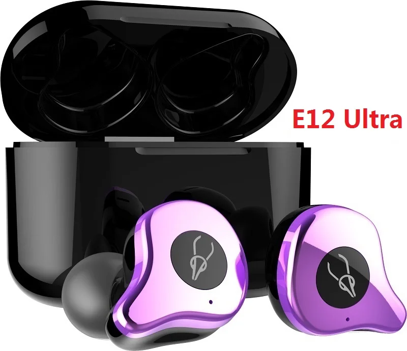 Electro Optic Purple Sabbat E12 Ultra QCC3020 TWS беспроводные Bluetooth наушники спортивные Hi-Fi стерео наушники гарнитура с шумоподавлением с зарядным устройством - Цвет: Electro Optic Purple