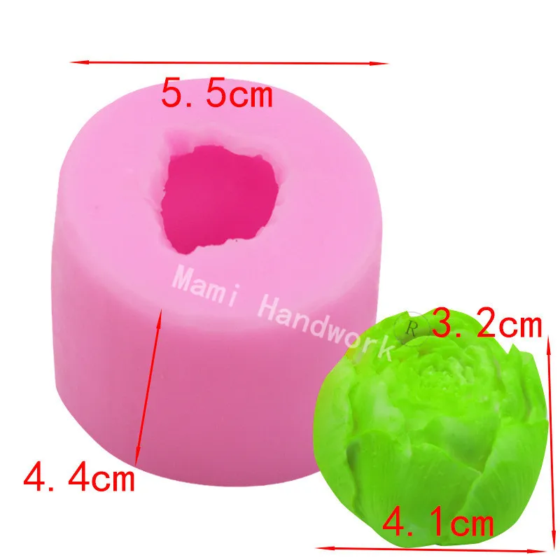 3D твердая силиконовая форма для капусты в виде Розы и торта мыла ручной работы