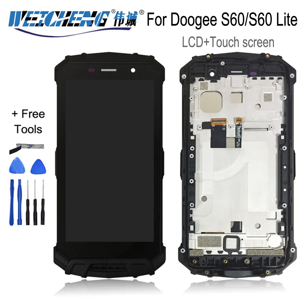 5 2 ''Для DOOGEE S60 LCD lcds дисплей + кодирующий преобразователь сенсорного экрана в