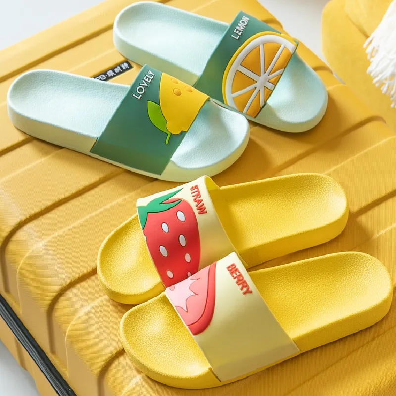 Женские домашние тапочки с фруктами Большие размеры Милая летняя домашняя обувь