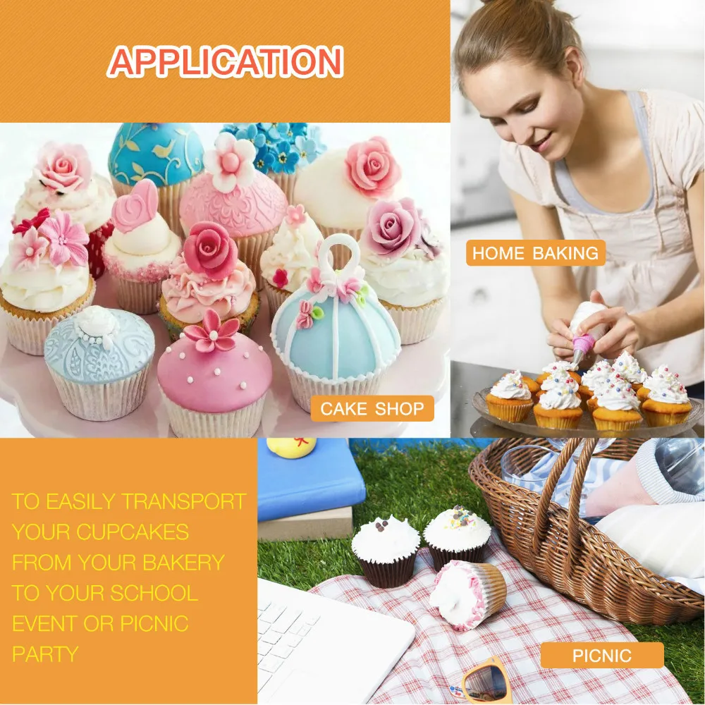 

Cases Carrier Boxes Dome Plastic Container Muffin Clear Cupcake Individual Holder