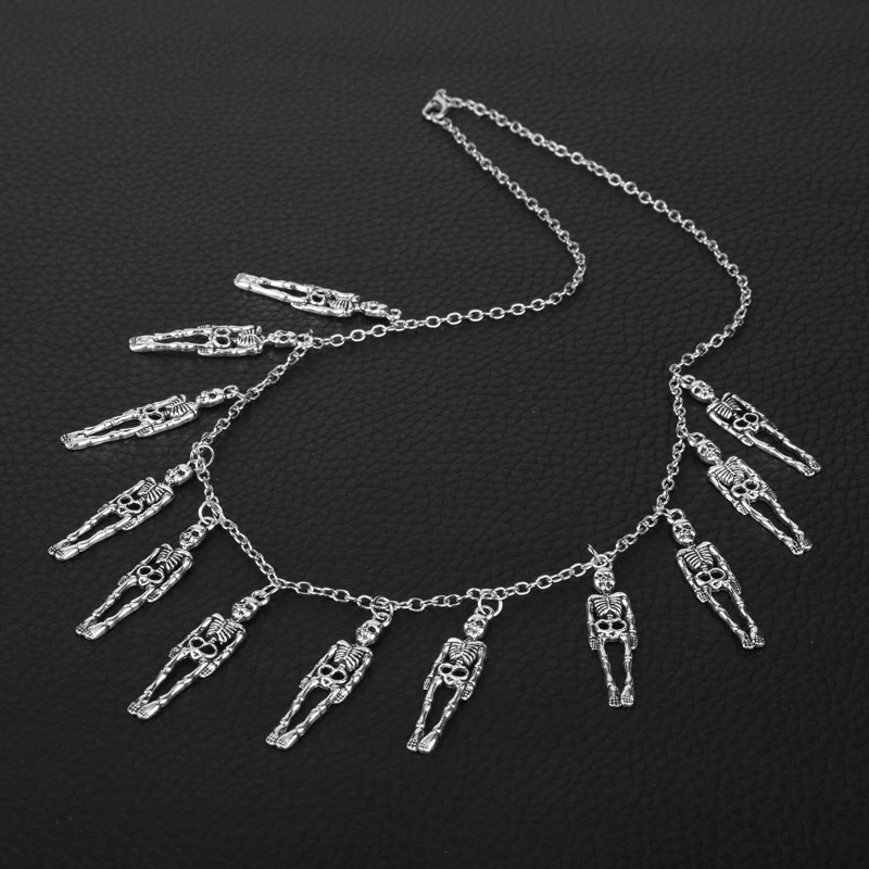 Винтажное ожерелье в стиле панк пиратский Скелет Череп подвеска ювелирные