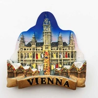 qiqipp austria vienna landmark gothic city hall tourism commemorative crafts magnetic stickers refrigerator stickers