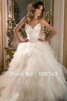 free shipping new 2016 style hot sale romantic sexy bride weddings sweetheart custom tiered beaded bridal gown wedding dress