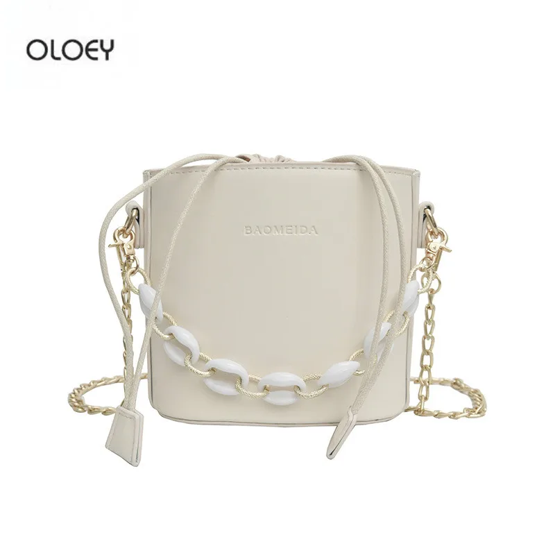 OLOEY Женская Новая мода шарф сумка-мешок на шнурке толстом сумка цепочке через