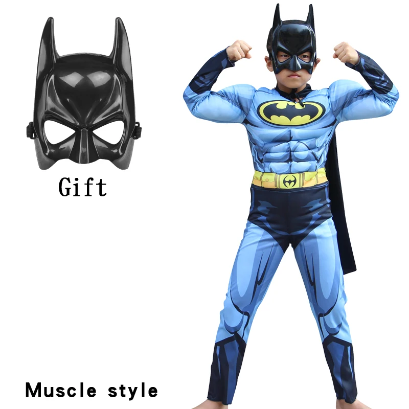 Muscle mask cape Карнавальные костюмы Бэтмена на Рождество; маскарадный костюм супергероя из фильма; маскарадный вечерний костюм Супермена - Цвет: Muscle mask cape