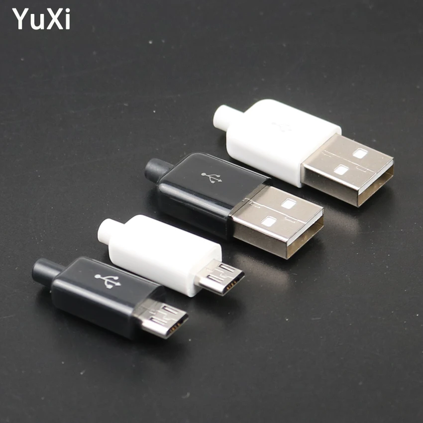 

YuXi 10pcs/Lot Micro USB 4Pin Male Connector Plug DIY welding Data OTG line interface DIY Data Cable Charging Plug Accessories