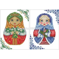russian four season doll counted cross stitch 11ct 14ct 18ct diy cross stitch kits embroidery needlework sets home decor