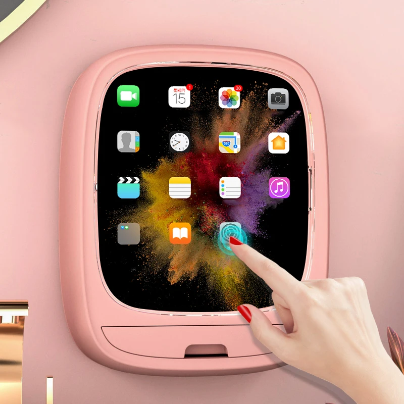 

Wall-mounted Cosmetic Storage Box Large Capacity With Drawer Make Up Organizer Punch-free Household Bathroom Storage Container