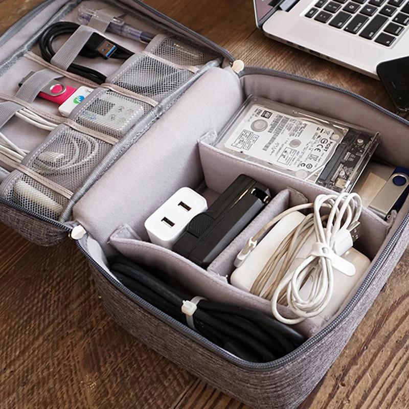 JULY'S SONG Portable Digital Travel Bag Large Capacity Electronic Organizer Travel Accessories Zipper Digital Device Bag
