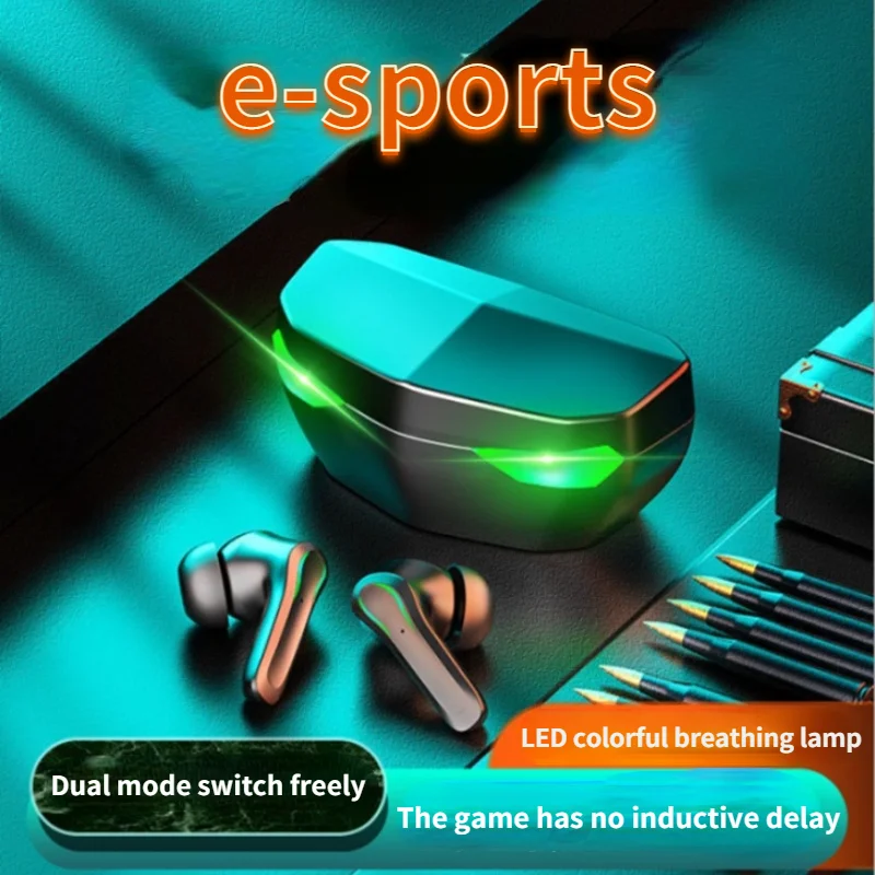 

Wireless Headphones Gaming Earphones Bluetooth V5.1 Low Latency Game Headsets 8D Stereo Music Earbuds IPX6 Waterproof With Mic