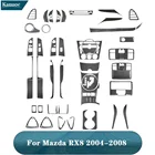 Полный набор черных наклеек из углеродного волокна для автомобиля, декоративные аксессуары для салона автомобиля Mazda RX8 2004 2005 2006 2007