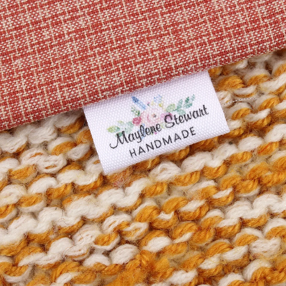 Текстовые пользовательские персонализированные хлопковые тканевые этикетки