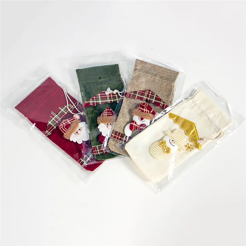 Санта-Клаус крышка бутылки вина украшение стола ужин подарок бутылка колпачок