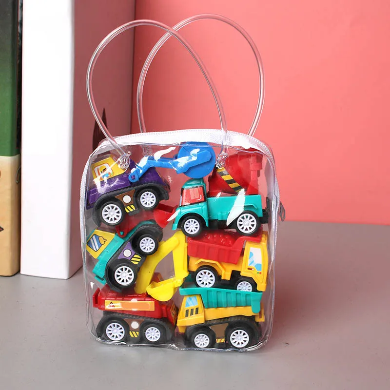 

6pcs Car Model Toy Pull Back Car Toys Mobile Vehicle Fire Truck Taxi Model Kid Mini Cars Boy Toys Gift