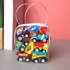 Модель автомобиля 6 шт., игрушечная мобильная техника, пожарная машина, модель такси, Детская мини-машина, игрушки для мальчиков, подарок
