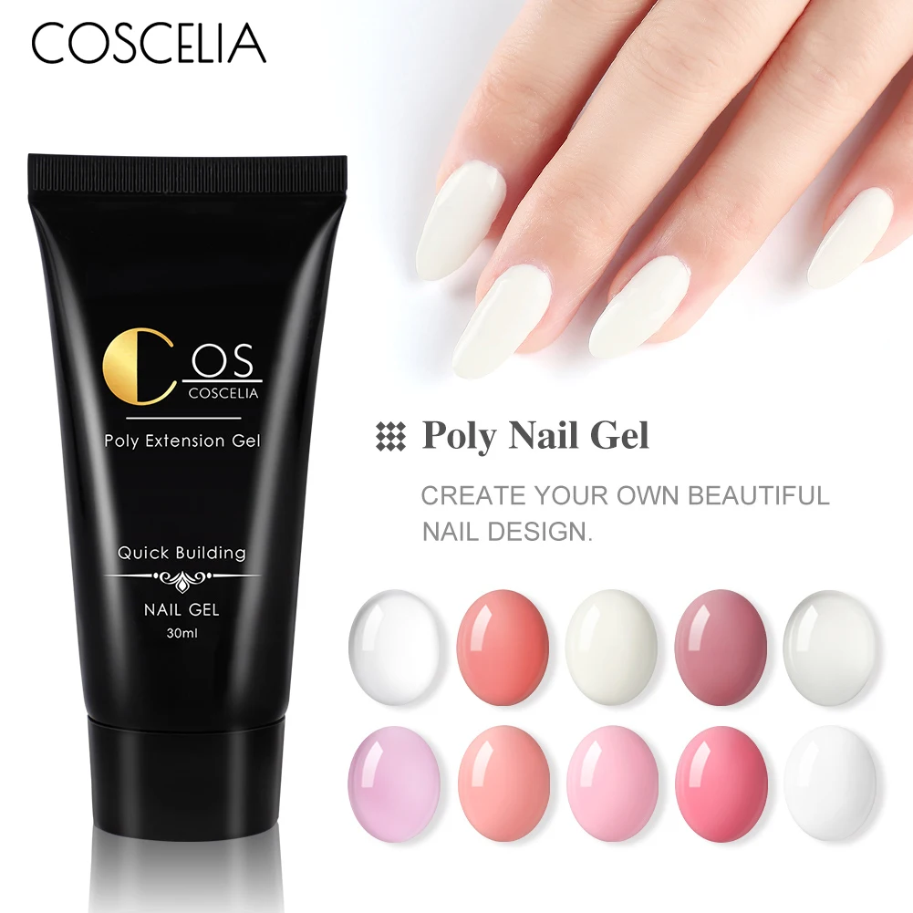 COSCELIA Quick Poly Extension Натуральный гель для ногтей УФ строительный Акриловый лак Поли