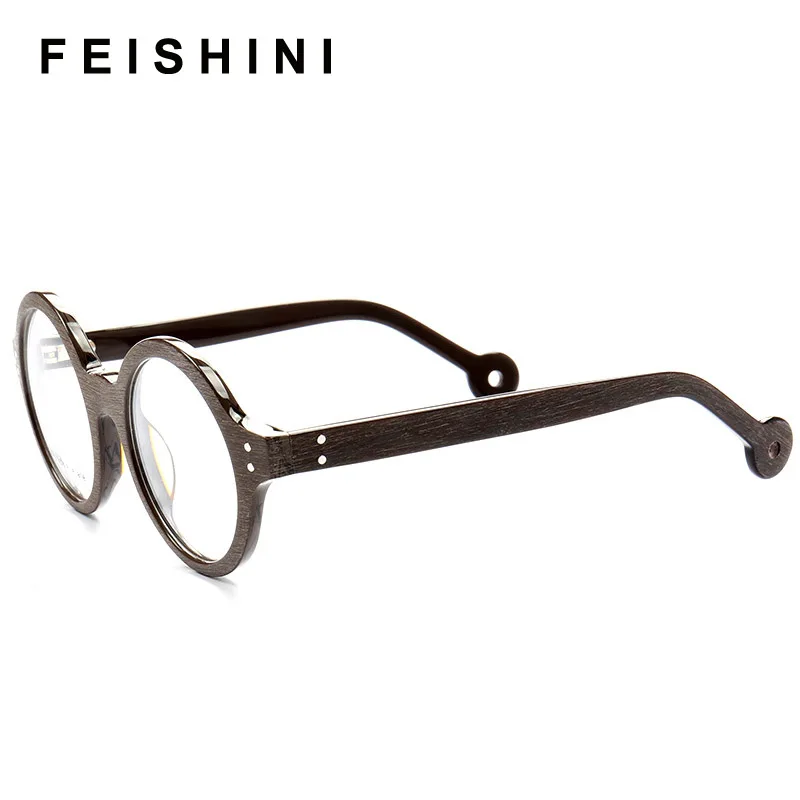 Очки Feishini в винтажном стиле для мужчин и женщин круглые оптические аксессуары