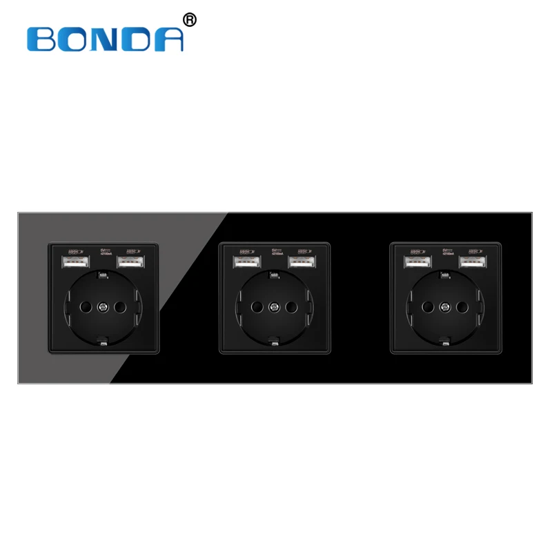 BONDA USB розетка Европейского союза Пособия по немецкому языку стандарт черного