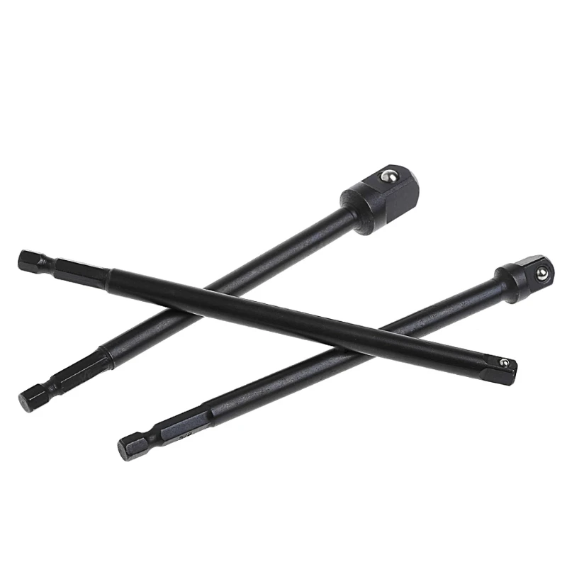 

3 Pcs Socket Adapter Set Hex Shank To 1/4 3/8 1/2 Inch Impact Driver Drill Bits