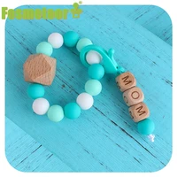 fosmeteor baby teether bracelet bpa free silicone beads beech wooden teether soother molar teething toys lobster clasp rattles